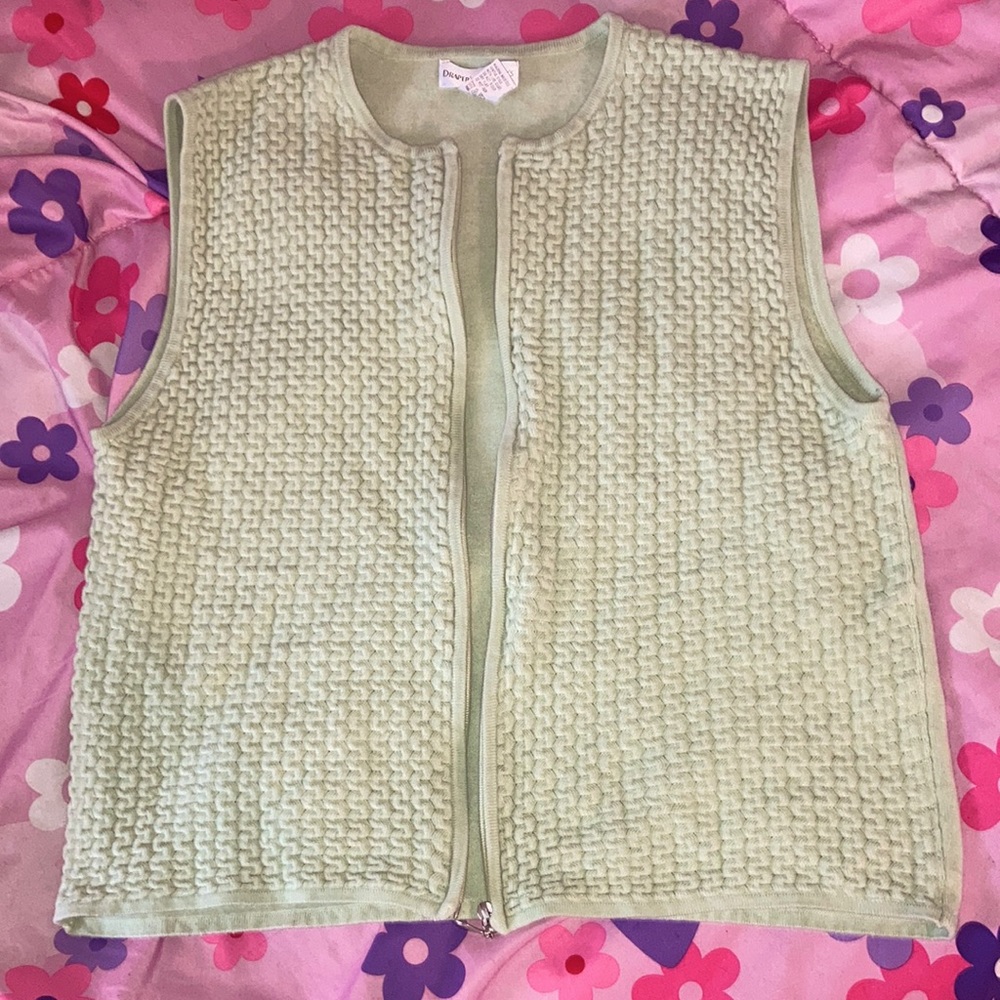 light green knit vest